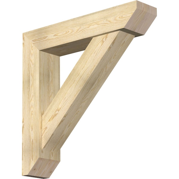Ekena Millwork Traditional Slat Rough Sawn Bracket w/ Offset Brace, Douglas Fir, 8"W x 38"D x 38"H BKT0806X38X38TRA06RDF - main